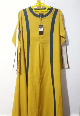 Gamis elegan - kuning lime