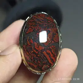 Cincin batu badar besi kebumen merah klasik jumbo