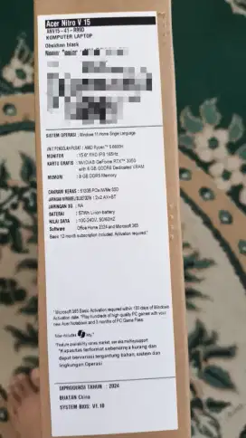ACER NITRO V 15 GAMING
