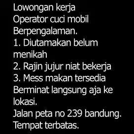 Lowongan karyawan cuci mobil