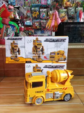 Mainan anak truk molen baterai berubah jadi robot
