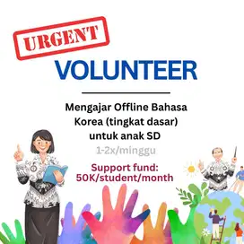 Guru Bahasa Korea tingkat dasar Part time (Volunteer)