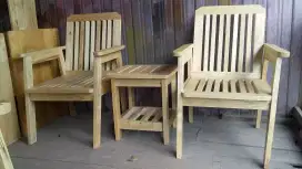 meja teras kayu sungkai