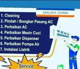 Service AC mesin cuci kulkas pompa air
