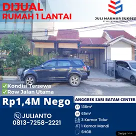 Dijual Rumah Row Jalan Utama di Anggrek Sari Batam Center
