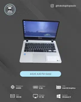 ASUS A407M INTEL CELERON N4000 RAM 8GB SSD 256GB