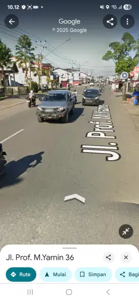 Tanah tepi jalan M.yamin kotabaru ukuran 12 x 70