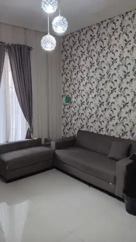Sofa abu abu kain fabric