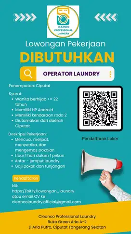 Lowker Operator dan Kurir Laundry