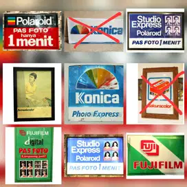 Reklame Vintage Jadul Neon Box, Polaroid Konica Fujifilm dll