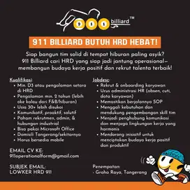Lowongan kerja HRD wilayah Tangerang (Kerja mobile)