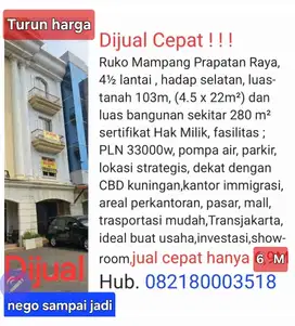 Turun Harga , ruko Mampang prapatan raya