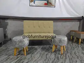 keyrio & stool kain kombinasi / Sofa Santai 1set