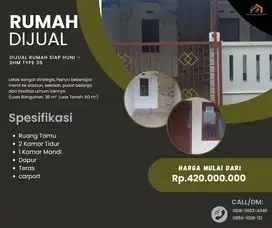 DIJUAL RUMAH SIAP HUNI – SHM TYPE 36