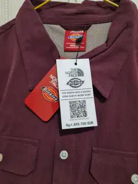 Baju Kemeja  Dickies colab TNF,  Original