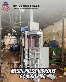 Mesin Press Hidrolis 60 x 60 press botol pet plastik, drum, cocopeat