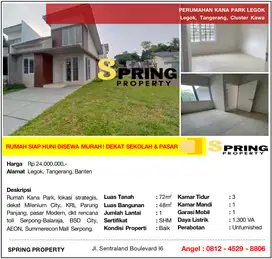 Rumah Murah di Kana Park Dekat Stasiun Parung Panjang Legok Tangerang
