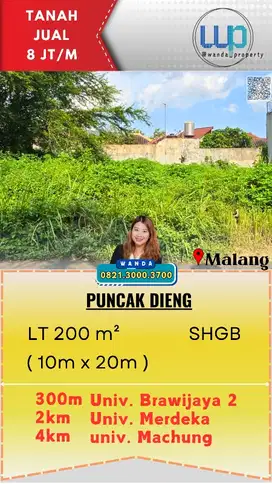 Dijual Tanah Strategis Dekat Kampus UB Malang