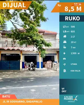 e050 Ruko dan Rumah Luas Siap Huni di Nol Jalan Raya Kota Batu