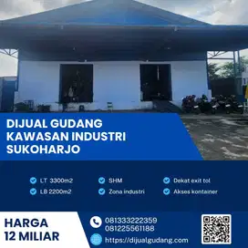 Gudang industri lokasi Sukoharjo luas 3300m Aset terbaik harga Murah