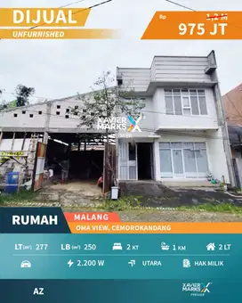 e051 Rumah Dijual 2 Kavling Harga Miring , Lokasi Malang