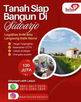 tanah dijual harga terjangkau di gedangan sudah SHM