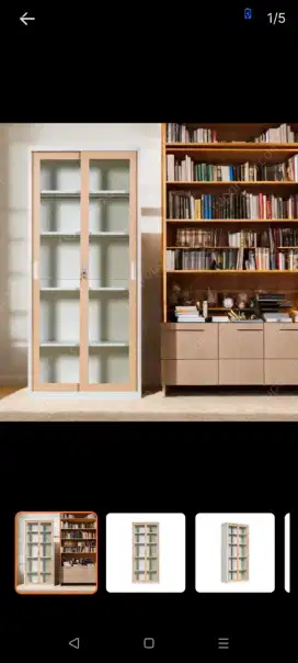 Selma lemari arsip kantor metal pintu kaca geser