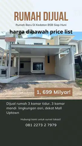 Rumah Siap Huni Kedaton Homes Minimalis 2LT Harga Dibawah Pricelist