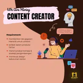 DIBUTUHKAN LOWONGAN POSISI CONTENT CREATOR DAN HOST LIVE
