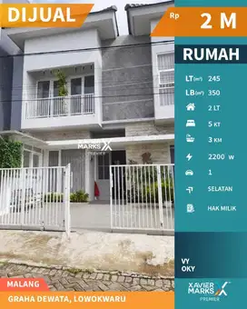 e049  Rumah Aesthetic Siap Huni ,di Graha Dewata Kota Malang