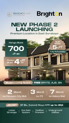 RUMAH BARU DKT PAKUWON CITY, REGENCY ONE, DKT SUTOREJO, MERR