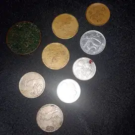 Koin 50 komodo 1993,25 burung cendrawasi 1971,100 grapan sapi 1995