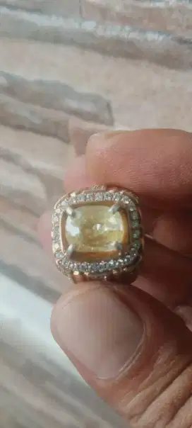 Yellow sapphire srilangka 7 ct up ring perak