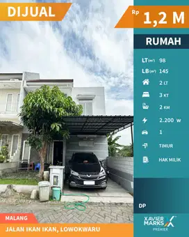 Dijual Rumah Murah Bagus Area Ikan Ikan  Lowokwaru Malang