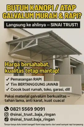 Kanopi galvalum atap spandek
