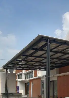 Kanopi carport atap baja ringan spandek pasir