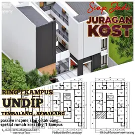 TERMURAH POLL,3 LANTAI,30 KAMAR,SHM, KOST MODERN RING 1 KAMPUS UNDIP