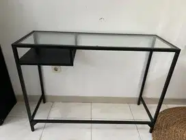 IKEA VITTSJÖ, Laptop table, black-brown/glass