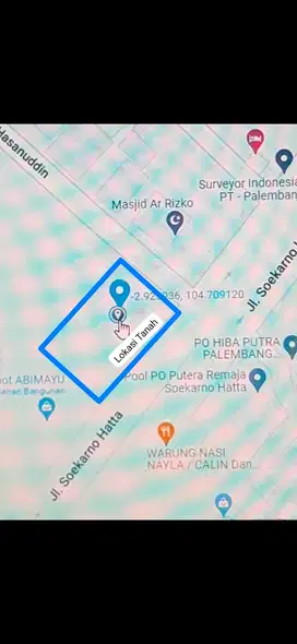 Dijual Tanah Sangat Strategis, Sukarami Palembang