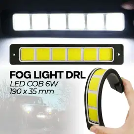 Lampu Kabut Mobil Foglamp LED COB DRL Waterproof Cool White 12V 190mm
