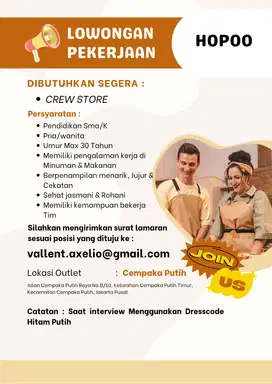 Di BUTUHKAN CREW OUTLET HOPOO