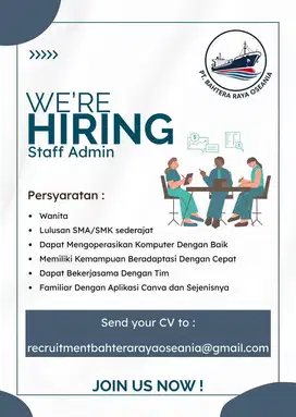Butuh staff admin