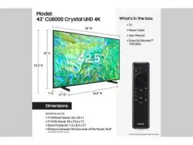 Samsung Smart TV 4K Crystal UHD 43 inch youtube baru segel