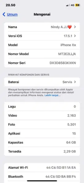 HANDPHONE IPHONE XR 64GB