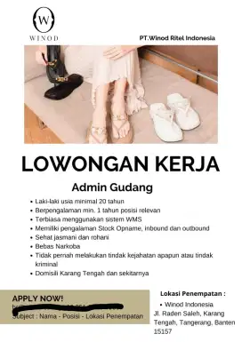Lowongan Harian Lepas Gudang Winod