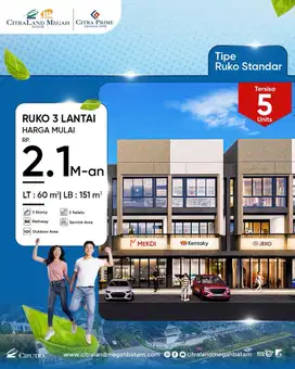 Dijual ruko batam centre lokasi strategis - citraland megah batan