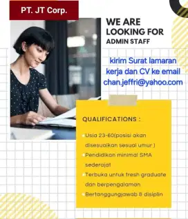 Lowongan kerja Admin staf