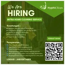 Freelance/Paruh Waktu Panggilan Home Cleaning Service
