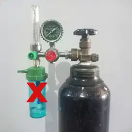 Tabung Oksigen 1m³ Hitam & Regulator Biomedix