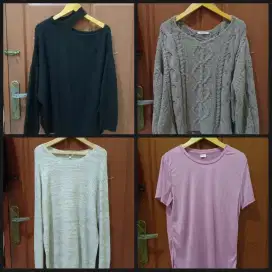 Baju Atasan Sweater Size Besar 100K Dapat 4 Pcs